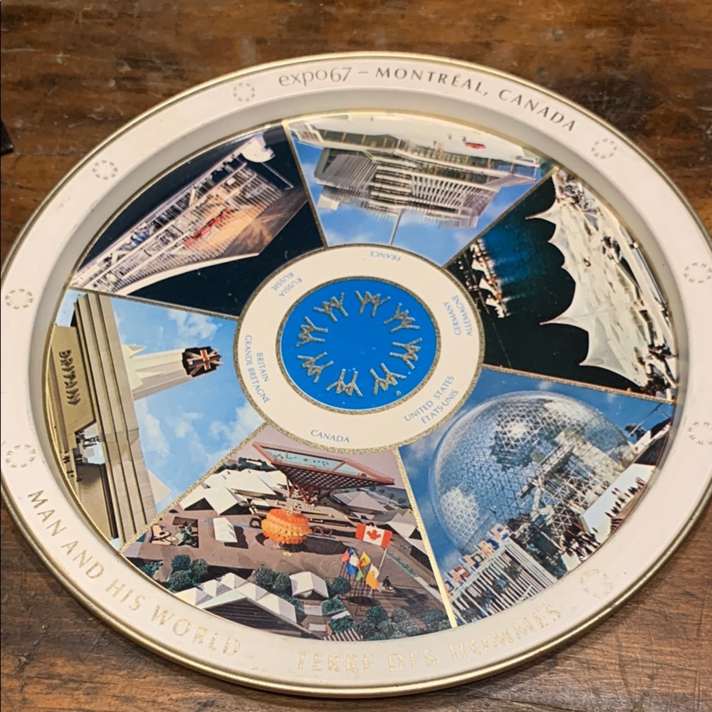 EXPO ‘67 MONTREAL CANADA,MAN AND HIS WORLD, SOUVENIR TRAY BARWARE WALL DECOR